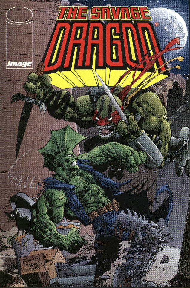 This issue of #SavageDragon was packed in with the action figure!  What a great cover!  #TMNT #ImageComics #90scomics