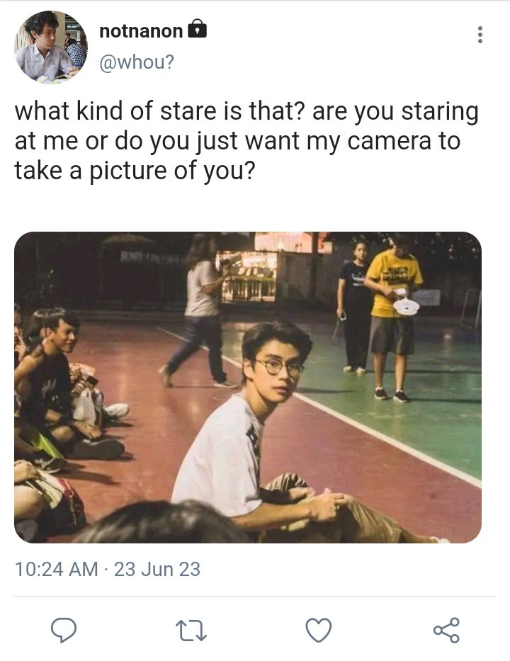 kaiswax's tweet photo. “serendipity”
(v.)  finding something good w/o looking for it.

an #OhmNanon filo au wherein;

Nanon was watching basketball with his friends, while he was taking pictures of the players, he noticed the man staring at him, so for reasons he didn't know, he took a picture of him. https://t.co/AH98l2zsDV