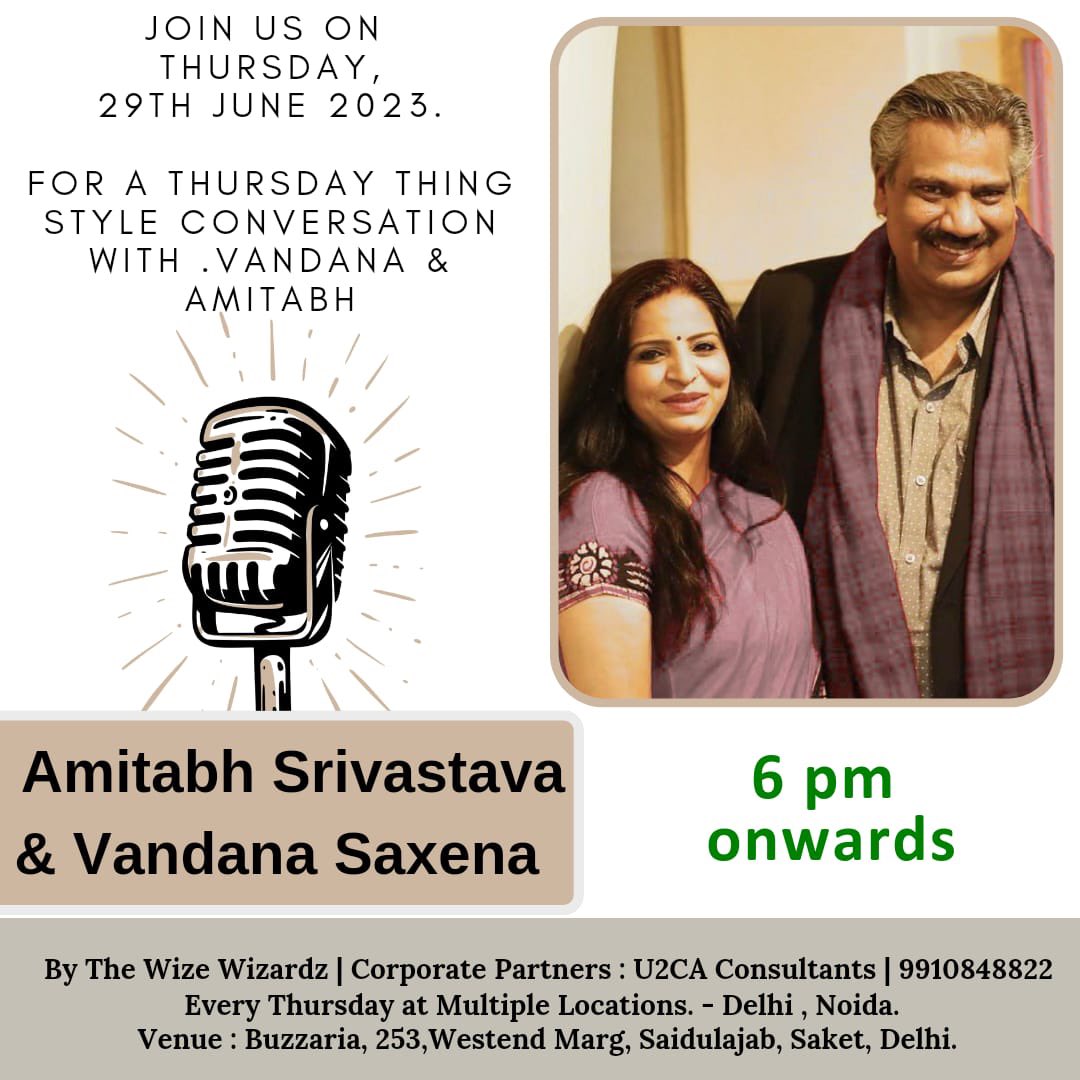 amitabhinmedia's tweet photo. Perfect opportunity for entrepreneurs to network and promote your business.  Catch Vandana and me exchanging  some insights about our journeys as professionals and entrepreneurs . https://t.co/bpuWF4pibK