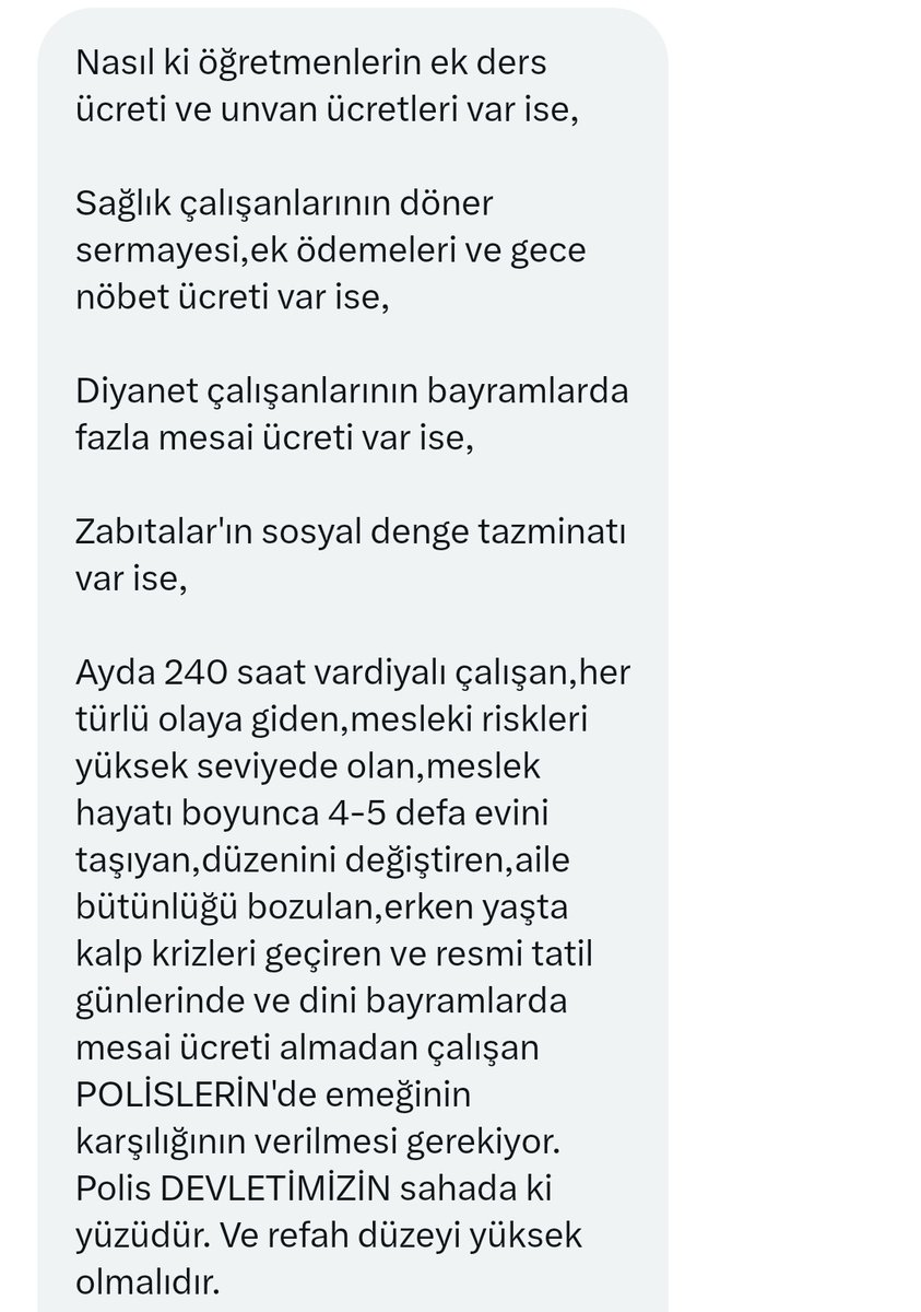 DİĞER MEMURLAR BAYRAM YAPARKEN, BAYRAMDA ÇALIŞAN POLİSE HAKKINI VERİN ARTIK !..

- Polisler köle değil
- Beleş işçilik orta çağda kaldı anlayın artık

- Kimse polis çalışmasın demiyor
- Polis çalışsın ama emeğini de verin

BAYRAMDA ÇALIŞAN POLİSE YA BAYRAM TATİLİ KADAR YILLIK