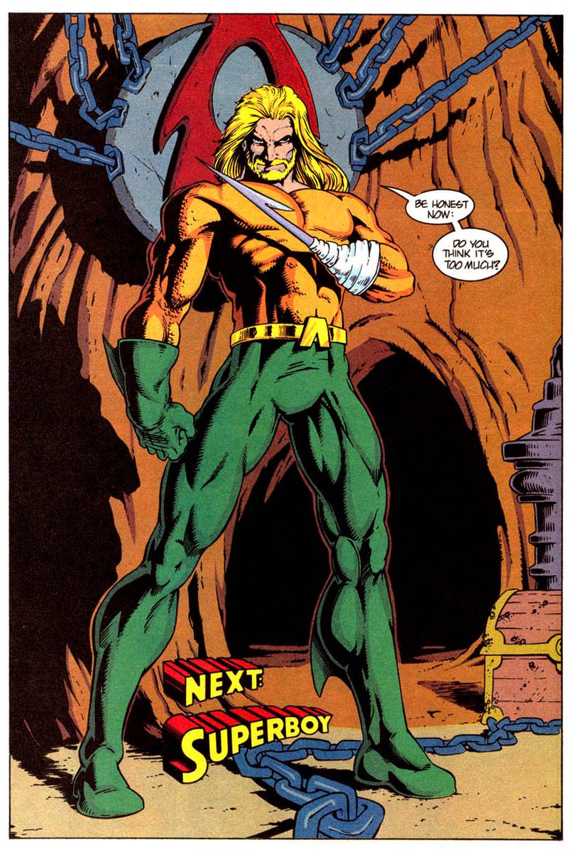 #Aquaman shows off his new harpoon hand!  #90scomics #DCComics