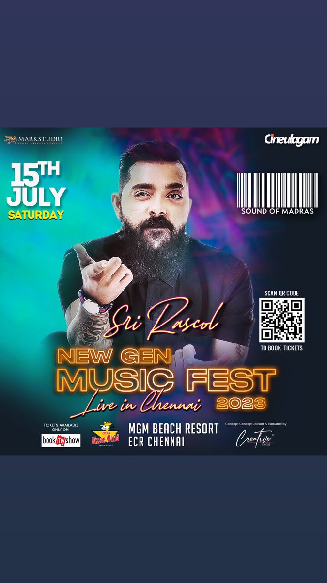 Get Ready #chennai Makkaley!
I'm coming to perform for you all in the Sound of Madras concert which is going to happen on July 15 in MGM beach resort ECR Chennai. Stay Tuned for more updates @_sound.of.madras_
Get  your TICKETS here 👇🏻
in.bookmyshow.com/events/sound-o…