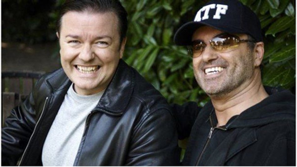 Happy birthday today to @rickygervais 🎂🥂
He and @GeorgeMichael  worked together a few times over the years.

#georgemichael
#lovelies4life 💘
#charityinmemoryofgeorgemichael
#lovelieshelp
#GeorgeMichael60