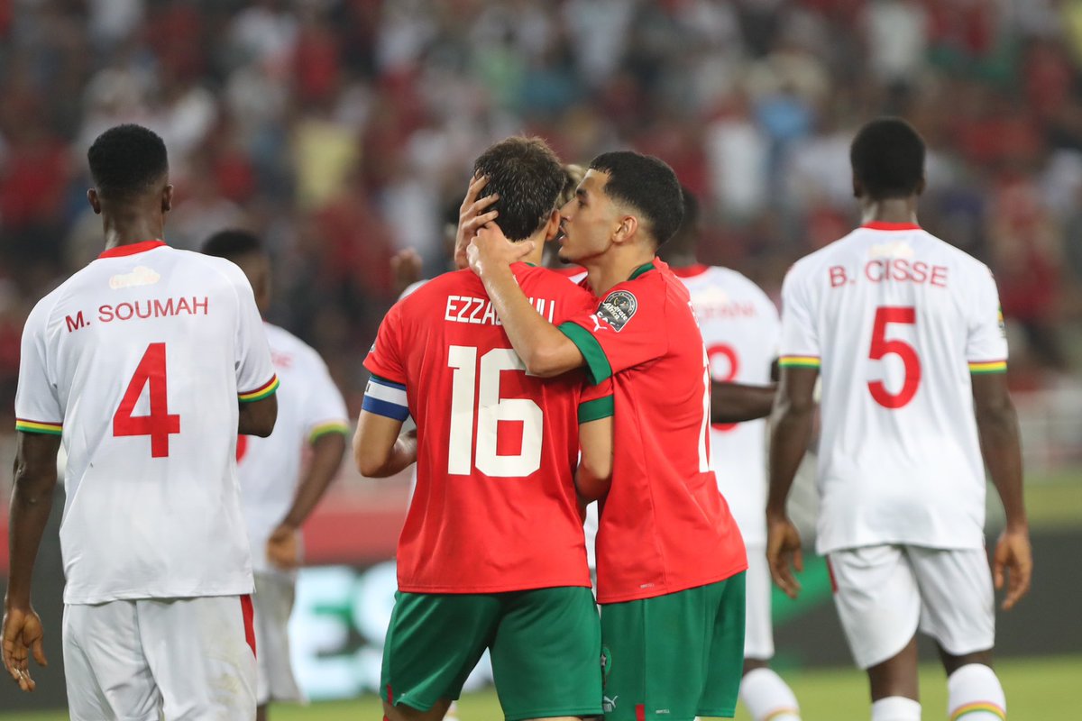 insua00's tweet photo. FULL-TIME ⏰
Abdessamad Ezzalzouli leads a dramatic Morocco comeback to get all 3 points vs Guinea!
🇲🇦 2-1 🇬🇳
#TotalEnergiesAFCONU23 | #MARGUI https://t.co/7T0uDDj5En