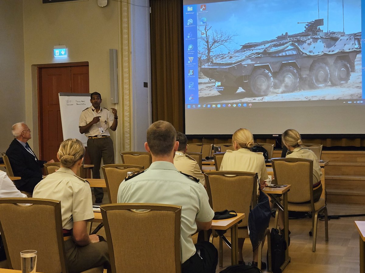 Brigadier Jaish Mahan (UK) briefing Junior Medical Reserve Officer Workshop #JMROW23 in Helsinki, Finland, to begin CIOMR's Summer Congress #WeAreNATO