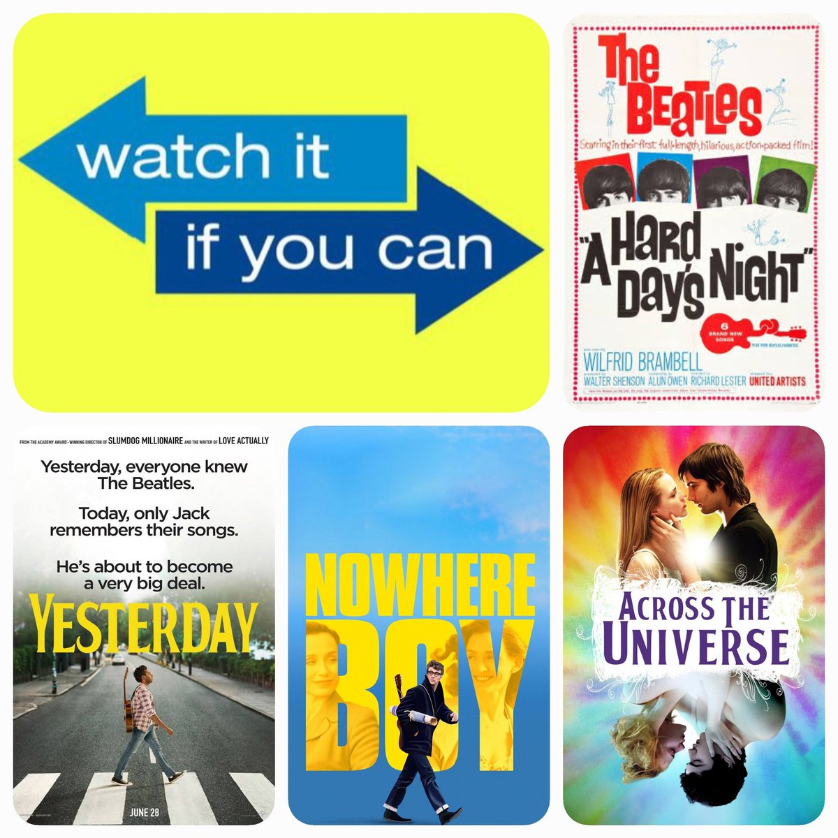 🗓 25th June is Global Beatles Day!

Here are some of our favourite Beatles themed movies 🎵🎵

Any you haven't seen? Then maybe...
just maybe #watchitifyoucan 

#TheBeatles @thebeatles #PaulMcCartney #Lennon #Ringo #GeorgeHarrison #FabFour #GlobalBeatlesDay #today