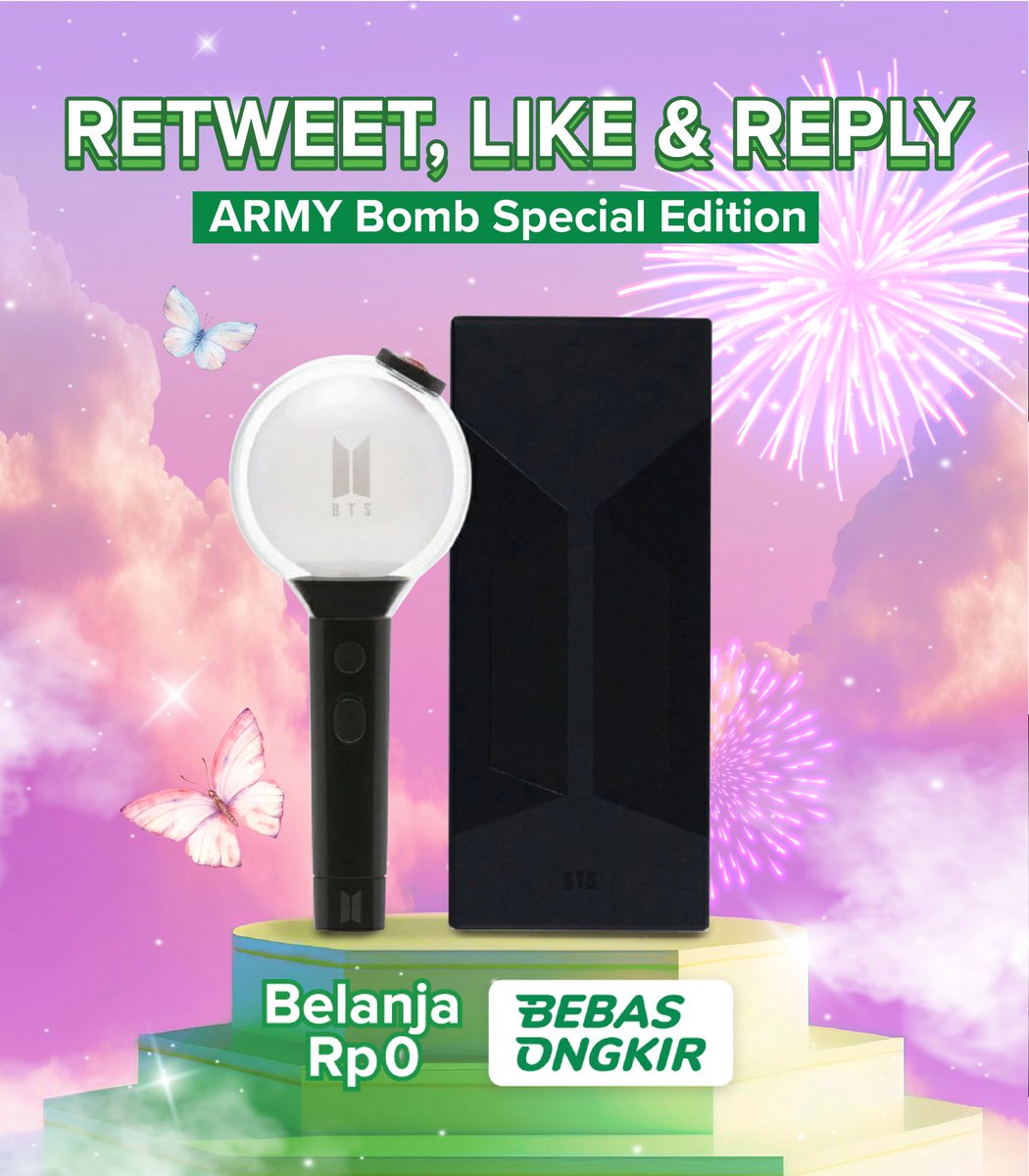 tokopedia's tweet photo. Minto punya satu lagi hadiah buat Chingu! ✨2 ARMY Bomb SE✨supaya ready kalo tiba-tiba ada member mau kesini lagi ygy😝💜

Caranya superrr gampang!
1. FOLLOW @tokopedia
2. RT & LIKE tweet ini
3. REPLY album BTS favorit kamu serta alasannya~
4. Gunakan hashtag #TokopediaBebasOngkirRp0K

DUA PEMENANG bakal diumumin BESOK, buruan reply sebanyak-banyaknya biar di notice Minto!!😎💜