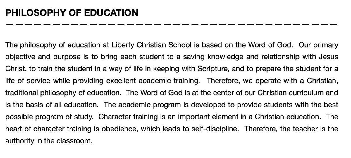 Liberty Christian School in Durham, NC got almost $1m in voucher funding this year.    

Liberty's primary educational objective is 'to bring each student to a saving knowledge and relationship with Jesus Christ.'    

They should not be getting taxpayer funding.  
#nced #ncga