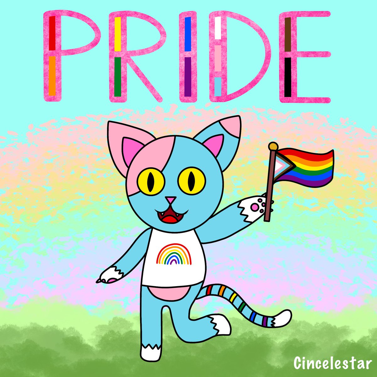 cindy_celestar's tweet photo. To celebrate Pride Month, Iโve drawn a cat themed around it and theyโre holding the pride flag.
#pride #pride2023 #prideart #pridedrawing #cutedrawing #catdrawing #art #digitalart #drawing #illustration #digitalpainting #procreate https://t.co/0VqzFI33YL