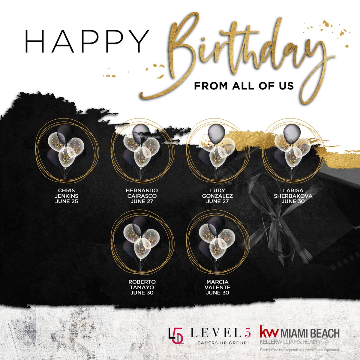 KellerMiami's tweet photo. Happy Birthday to all of our agents celebrating this week! Wishing you all the joy your hearts can hold! https://t.co/Si5rbSqQ39