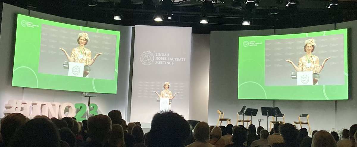 mahak906's tweet image. Opening ceremony at #LINO23, with #climate change, #ArtificialIntelligence & #DiversityandInclusion taking stage for future - Countess Bernadotte. @lindaunobel