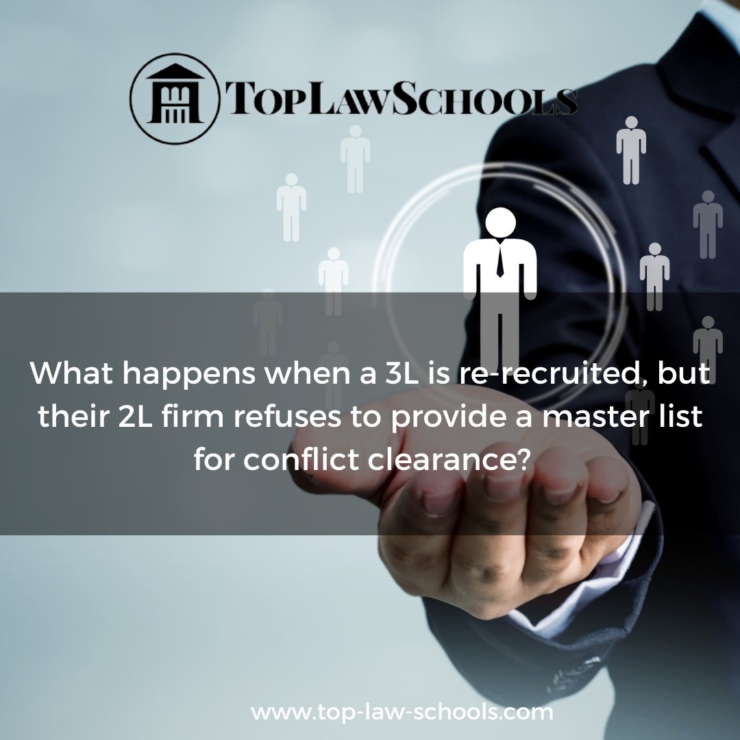 Top_Law_Schools's tweet photo. What happens when a 3L is re-recruited, but their 2L firm refuses to provide a master list for conflict clearance? Memory gaps and problem-solving ahead! https://t.co/B7DtPKRFtm
#ReRecruited #Conflict #Clearance #MemoryChallenges https://t.co/xWDFSzDH4A