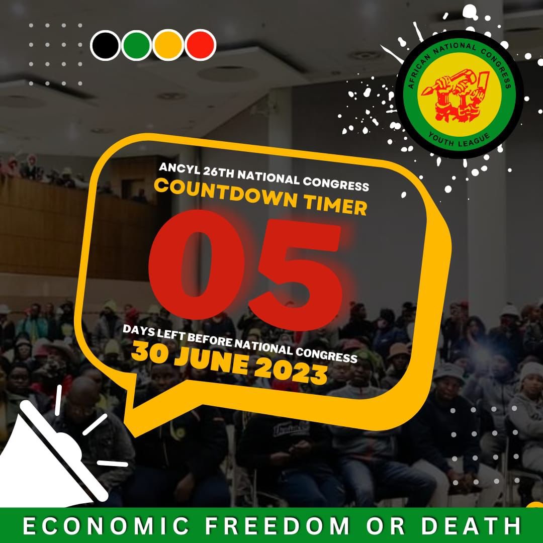 Collen_Malatji3's tweet photo. 5 days to go!
#RoadToThe26thNationalCongress
#RoadToCongress
#EconomicFreedomOrDeath https://t.co/PxDmVPqdC5