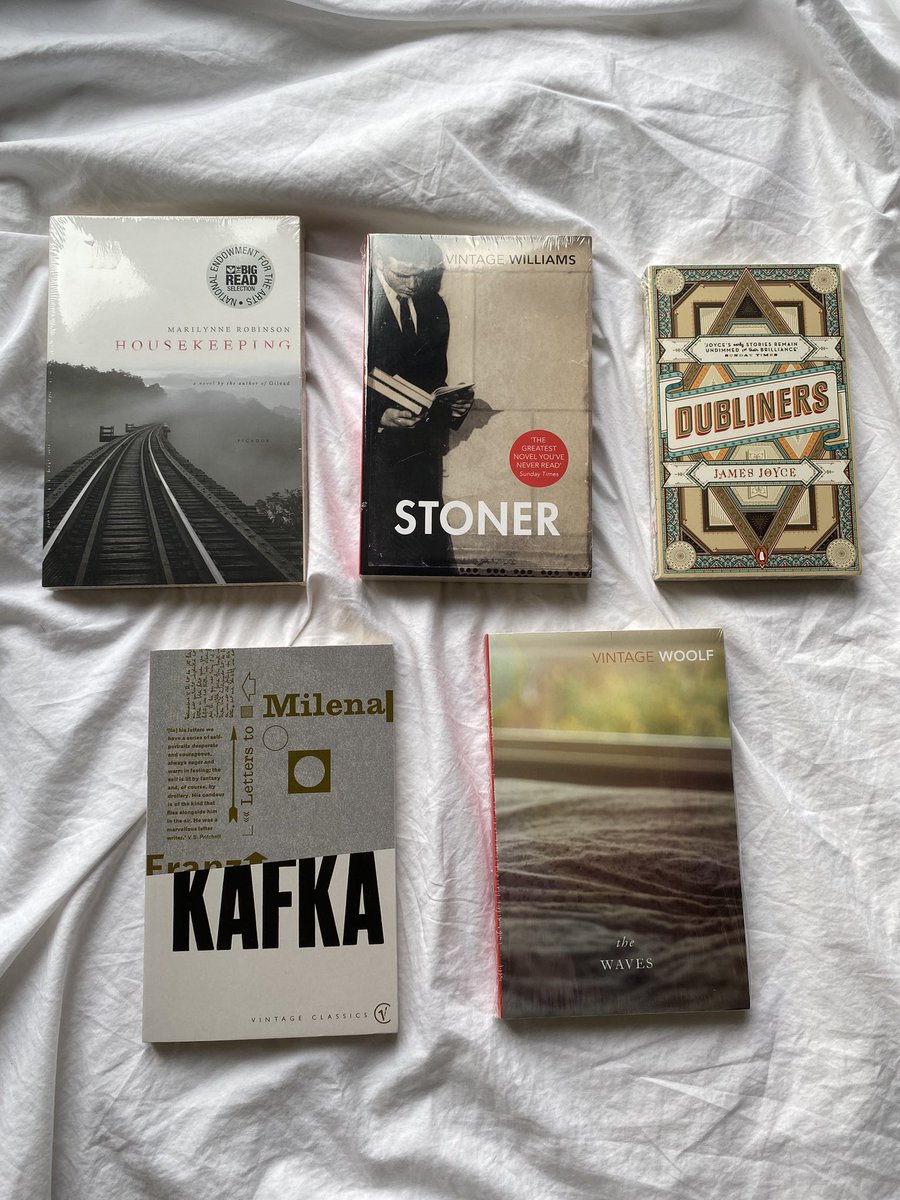 book haul part 2. haul includes: bloomsbury group, kafka-pilled, marilynne robinson’s beautiful prose, and stoner aka my most anticipated read