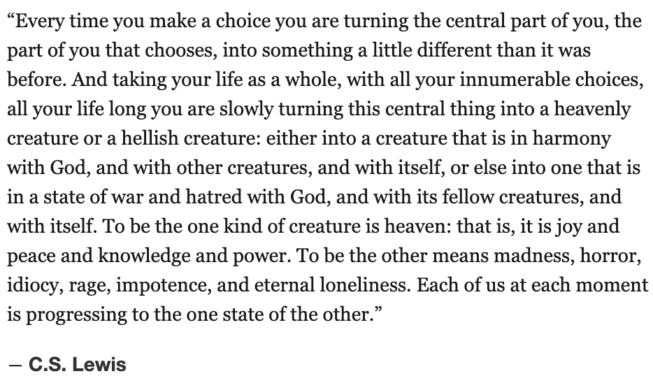 BrentBeshore's tweet image. I read this quote at 30 and thought it seemed directionally correct. 

At 40, I consider it to be one of the most insightful and accurate statements ever made.