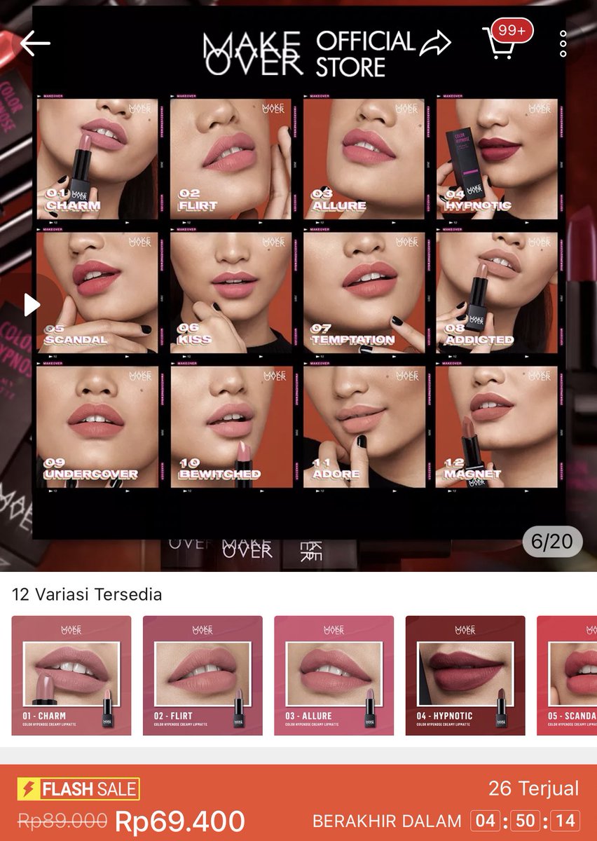 ￼MAKE OVER Color Hypnose Creamy Lipmatte
- flash sale + diskon
🔗 shope.ee/7KSgykjgOS