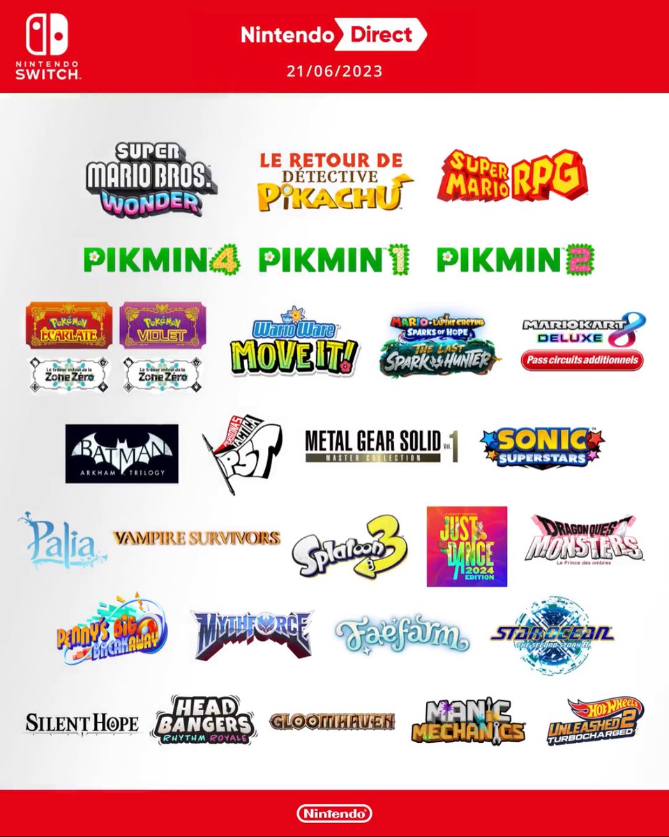Nintendo_P's tweet image. Petit récap en image des jeux dévoilés durant le Nintendo Direct de mercredi. Lesquels allez-vous acheter ?