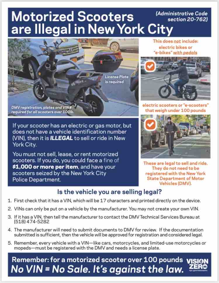 NYPD 109th Precinct on Twitter "Motorized scooters are illegal in NYC."