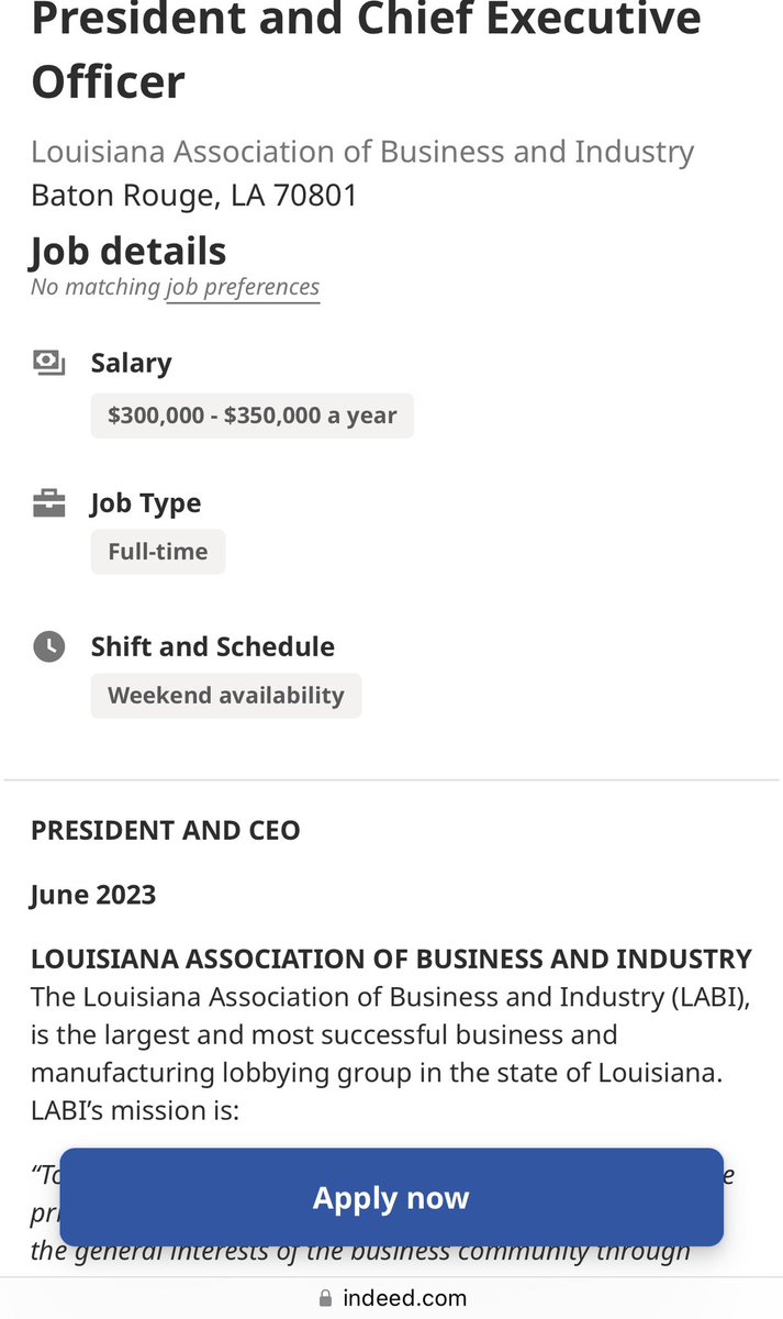 There’s a new job posting for @LAGOP #lalege leadership out on Indeed.