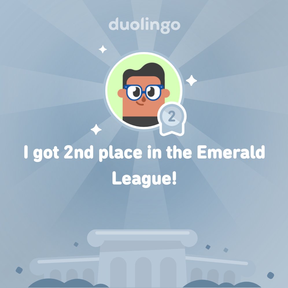 Itrytolive1's tweet photo. I finished 2nd place in Emerald League on @Duolingo!
😭😭😭😭 https://t.co/US3tFbVuWK