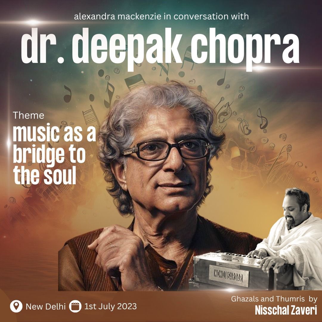 A #SundaySpecial update with you all. 

Blessed to say that I have the privilege of performing soulful Ghazals, while Dr. Deepak Chopra beautifully explores the power of music as a bridge to the soul. An enthralling evening that will captivate the fusion of melody and wisdom!