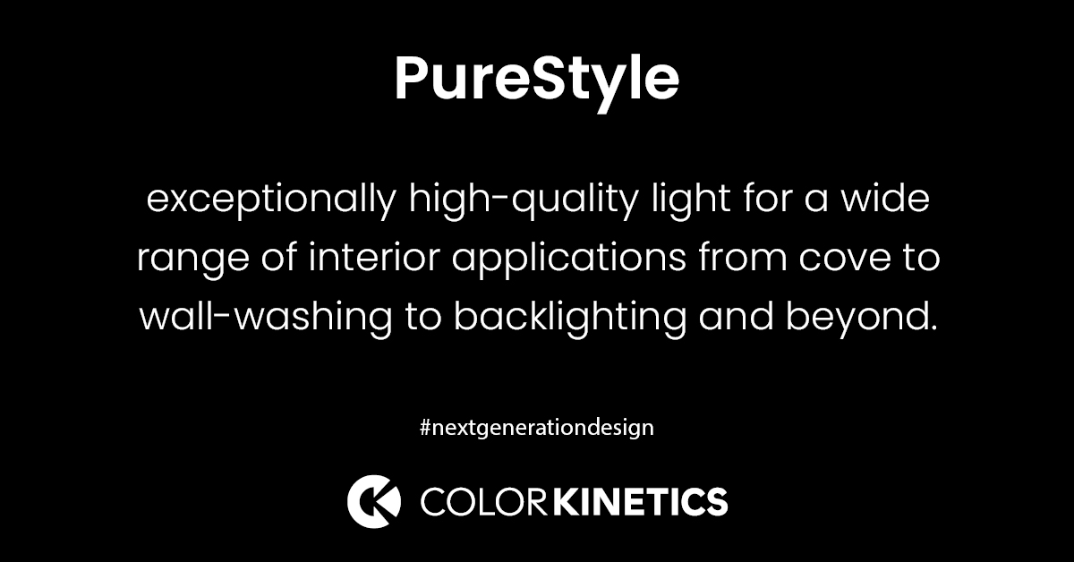 ColorKinetics's tweet image. Transform interiors into stunning spaces with #ColorKinetics #PureStyle, our top-of-the-line portfolio of concealed #interior #lighting. Opt for PureStyle to achieve your perfect lighting design! signify.co/3pf549i
