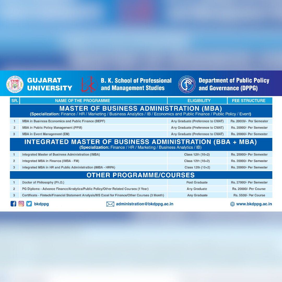 bkdppg's tweet photo. Fee structures for the academic year 2023-2024 and eligibility!🌟
Discover your potential and seize the opportunity to shape a successful future. 💼📚
#Admission2023 #GujaratUniversity #DPPG #BKSPMS https://t.co/0LBqds3qT9