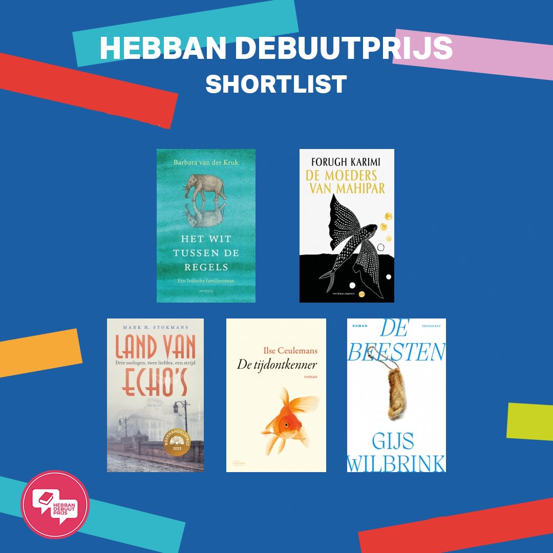 Dit is de shortlist van de #hebbandebuutprijs2023🤩

Op 1 september wordt de winnaar bekendgemaakt tijdens het #Debutantenbal. Welk boek hopen jullie dat er wint? <a href="/Hebbannl/">Lezerscommunity Hebban.nl</a>
