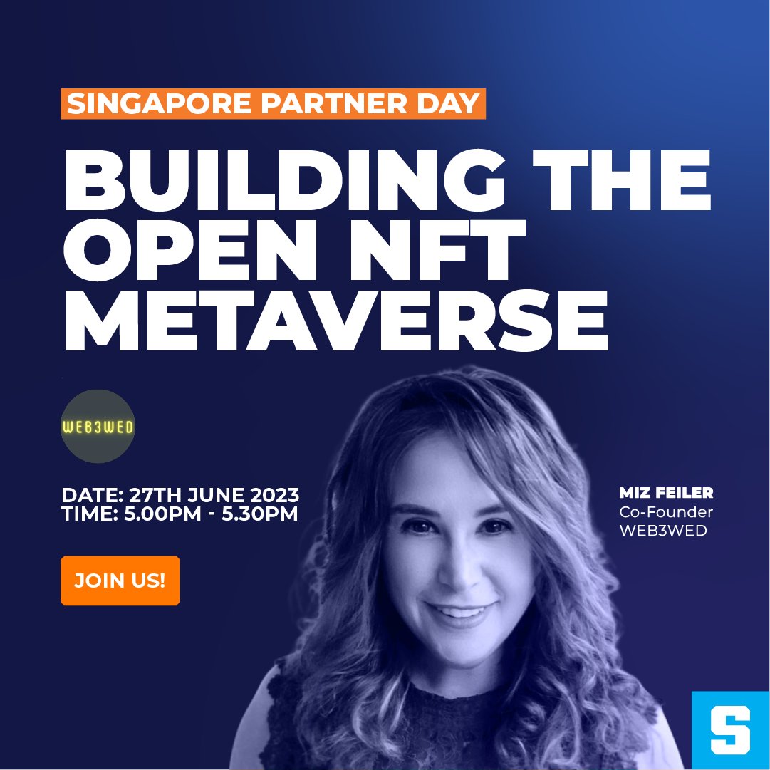 Our second panel session, Building the Open NFT Metaverse, is moderated by none other than Miriam (Miz) Feiler <a href="/MizFeiler/">Miz</a>, the Co-founder of WEB3WED, Singapore's most valuable web3 monthly meetup. 

Since 2021, Miz has been one of the leading voices in Singapore writing and