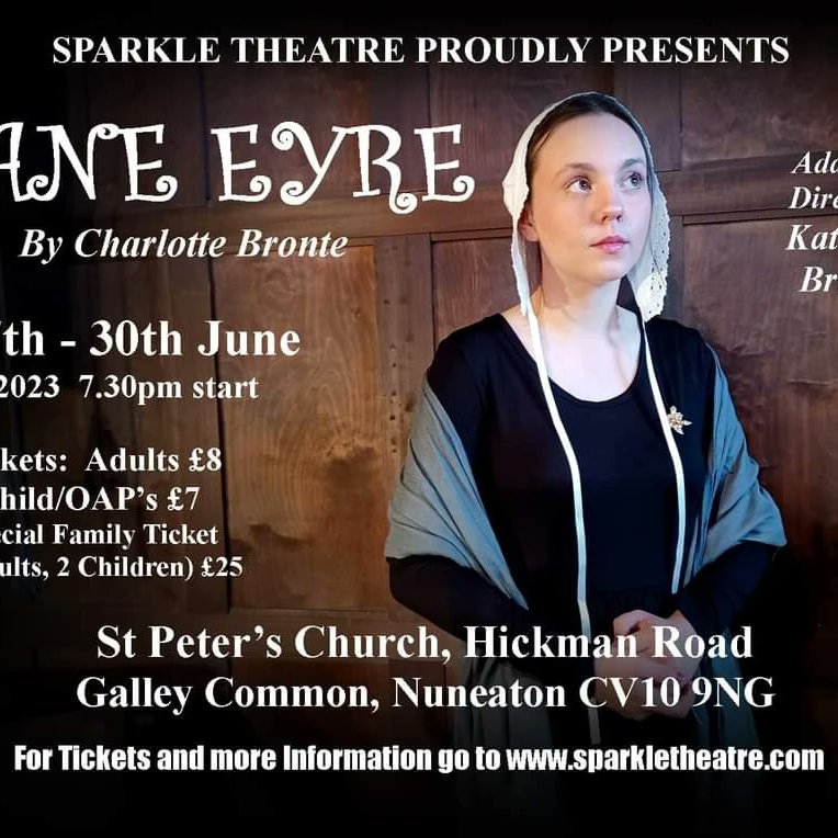 TheatreSparkle's tweet photo. A brand new adaptation of a literary classic. Come and see Jane Eyre, a gothic masterpiece. 
Tickets available from the Sparkle Theatre website but you will also be able to buy them on the door for each performance.  
#janeeyre #charlottebronte #bronte #rochester #gothic https://t.co/agcfoE8dLD