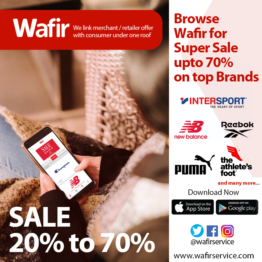 Browse Wafir for Super Sale upto 70%

Download Now,
#wafirservice #discountapp #offers #exclusiveoffers #wafir #shopaholic #latestdiscounts #latestoffers #digitalbillboard #digital #billboard #kuwait #arabic #gulf #downloadnow #exclusive #advertise #freeadvertisement #billboard
