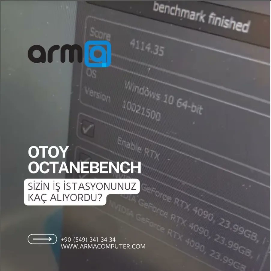 ArmaComputer's tweet photo. ARMA Computer, GPU tabanlı iş yüklerinde yüksek performansa ihtiyaç duyan profesyonellere ve kurumlara yönelik yeni iş istasyonu modelininin lansmanına hazırlanıyor.
ARMA Computer, #otoy #octanebench testlerinde tam 4114.35 puan ile tüm rekorları alt üst eden bir skora imza attı. https://t.co/fjXMQ4u49o