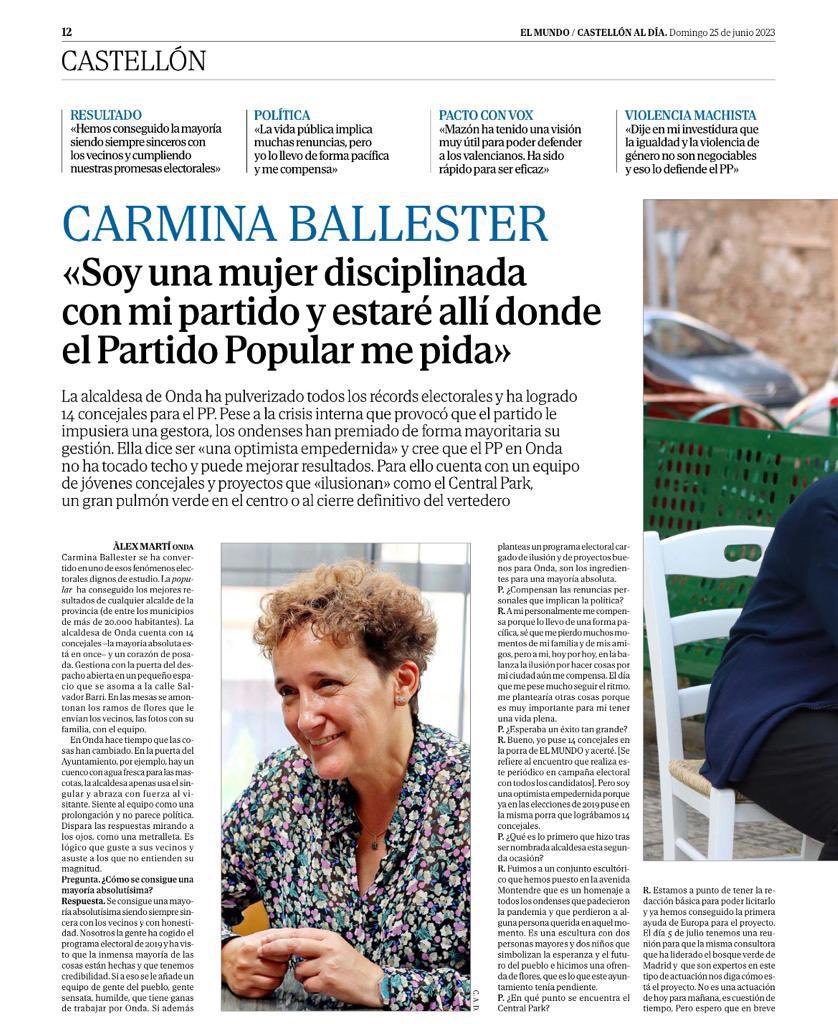 Carmina_BF's tweet photo. ¡Buenos días! 😘
Os dejo la entrevista que mi querido amigo Álex Martí me realizó para @elmundocs
¡Disfrutad este precioso día!
#OrgullOnder
#MásIlusiónxOnda 💙💙
👇
https://t.co/xfRsd5pUtV https://t.co/M6BjzZP9Ri