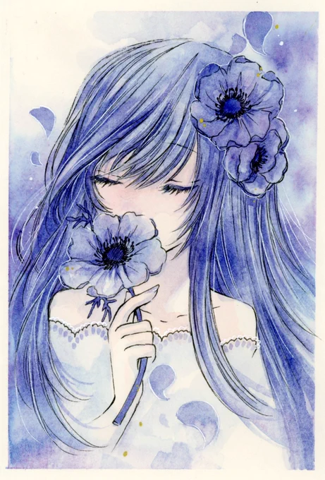 ハルモニア パープルスピネルdrawing#透明水彩 #アナログイラスト 
