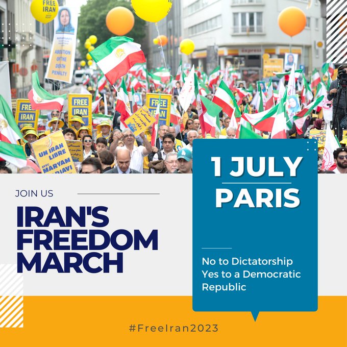 Say no to dictatorship! Join us in demanding a democratic republic for #Iran and the downfall of tyrants, be it the Shah or the Mullahs. #FreeIran2023