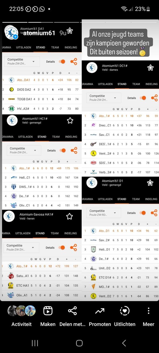 Atomium61's tweet photo. Gisteren was het de dag vd kampioenen. De Djeugd, HCj en DCj werden kampioen 🥳🏆Daarbovenop waren de HAj, DAj en DS1 eerder ook al kampioen geworden. Wat n veldseizoen 💪 https://t.co/VJLk068l4K