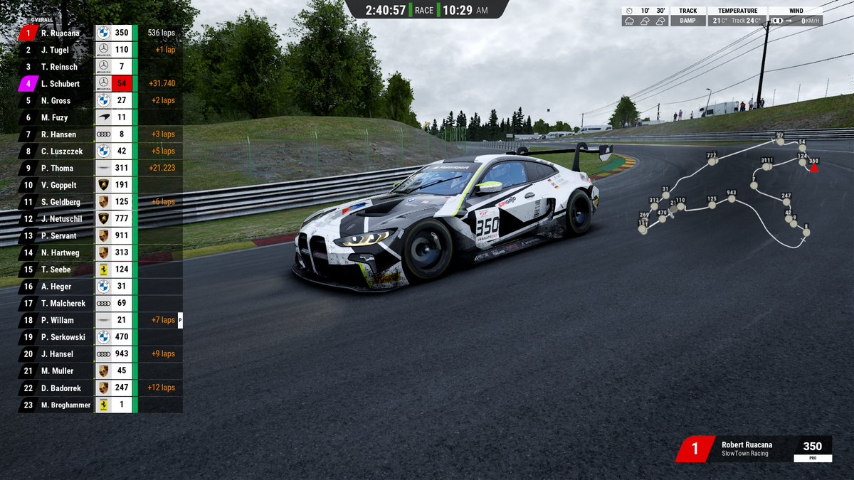 CheckeredFlagDE's tweet photo. Slow Town Racing leading the 24h race! 2 1/2 hours left - will they gain 100 points for the championship? Join the stream @jblumentrath https://t.co/nXnH5R0tx7
#assettocorsacompetizione #simracing #esports https://t.co/qQqp1TsMd0