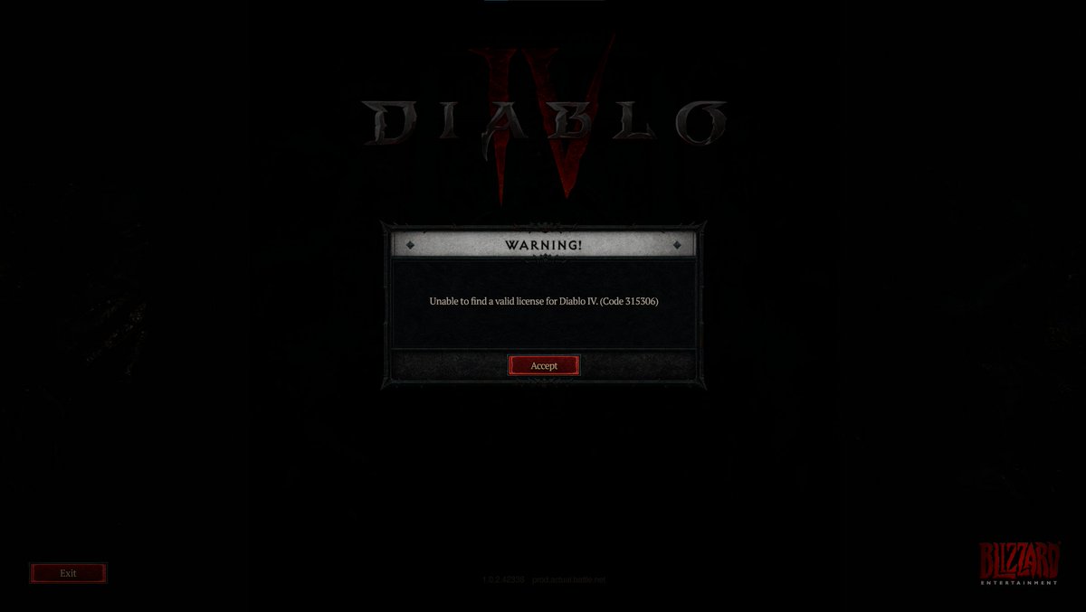 Axxion33's tweet photo. @BlizzardCSEU_EN not a good sign :( #blizzard #diablo4 #letmein https://t.co/1RJYhCG0Ck