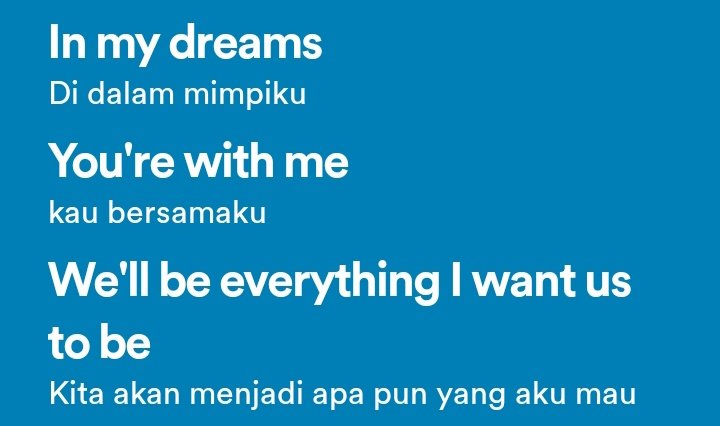 and that's just be my dreams?