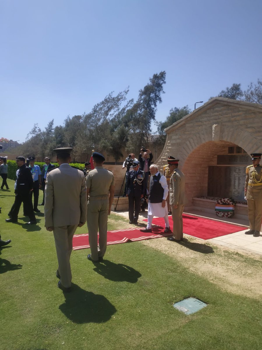 Mai (@maiabouzahra) on Twitter photo Today at Heliopolis World War Cemetery we were honor by Natendra Modi Prim Minister of India. Where he paid respect to the Indian Soldiers and thanked <a href="/CWGC/">Commonwealth War Graves</a> and the team of Egypt on a job well done.<a href="/MamdouhWahed3/">Mamdouh Wahed</a> <a href="/Ahmed_AAalSayed/">Ahmed Abd El Aal Sayed</a> <a href="/baghdady_rashed/">Baghdady</a> Today at Heliopolis World War Cemetery we were honor by Natendra Modi Prim Minister of India. Where he paid respect to the Indian Soldiers and thanked <a href="/CWGC/">Commonwealth War Graves</a> and the team of Egypt on a job well done.<a href="/MamdouhWahed3/">Mamdouh Wahed</a> <a href="/Ahmed_AAalSayed/">Ahmed Abd El Aal Sayed</a> <a href="/baghdady_rashed/">Baghdady</a>