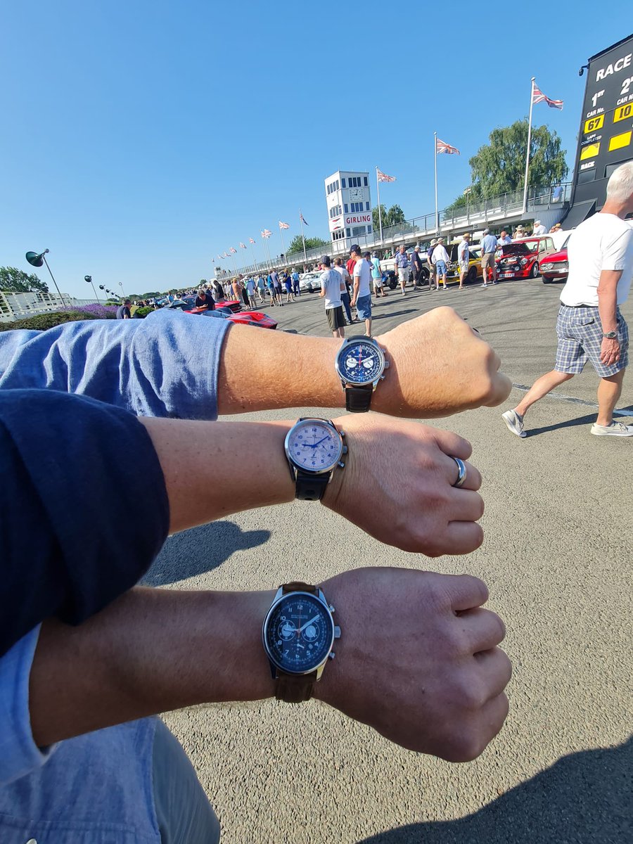 ShaunKitson's tweet photo. First outing for my Berlinetta had to be the GRRC Breakfast Club at Goodwood this morning. Alongside my sons with their Reims and BRG Classic. #teamomologato  @OmologatoOro @ShamiKalra https://t.co/E7C8js2XHb