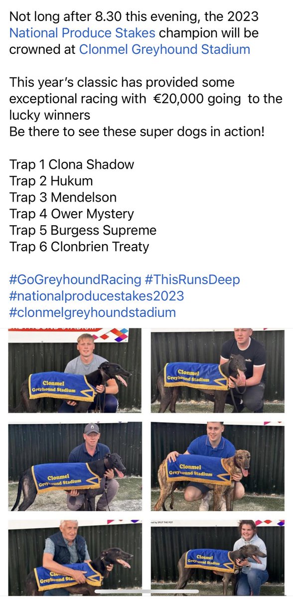 Clonmel Greyhounds (@clonmeltrack) on Twitter photo 