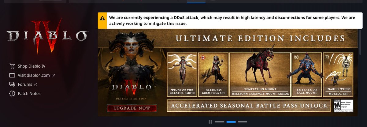 LaskerSaw's tweet photo. Diablo experiencing DDOS attack. This is why you cannot login @Diablo https://t.co/kaDrl8iJJK