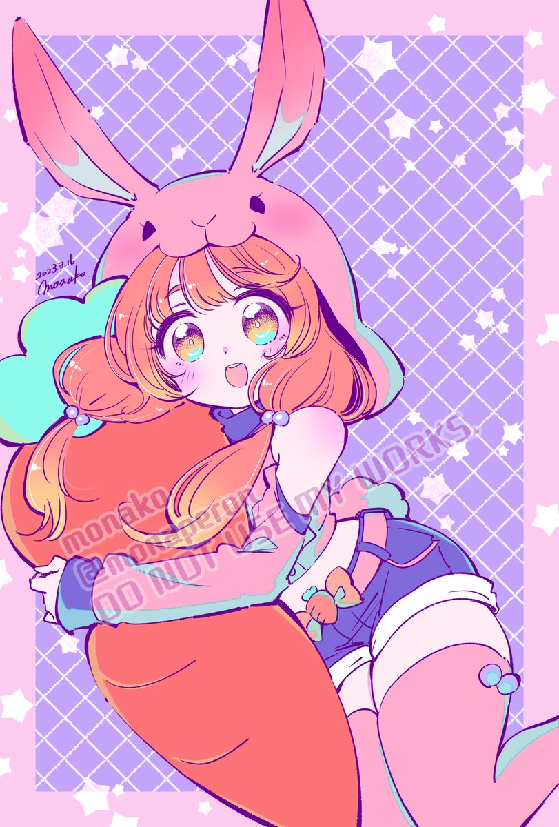 「#ほっぺの斜線は可愛い 常時ほっぺに斜線つけてます」|モナ子のイラスト
