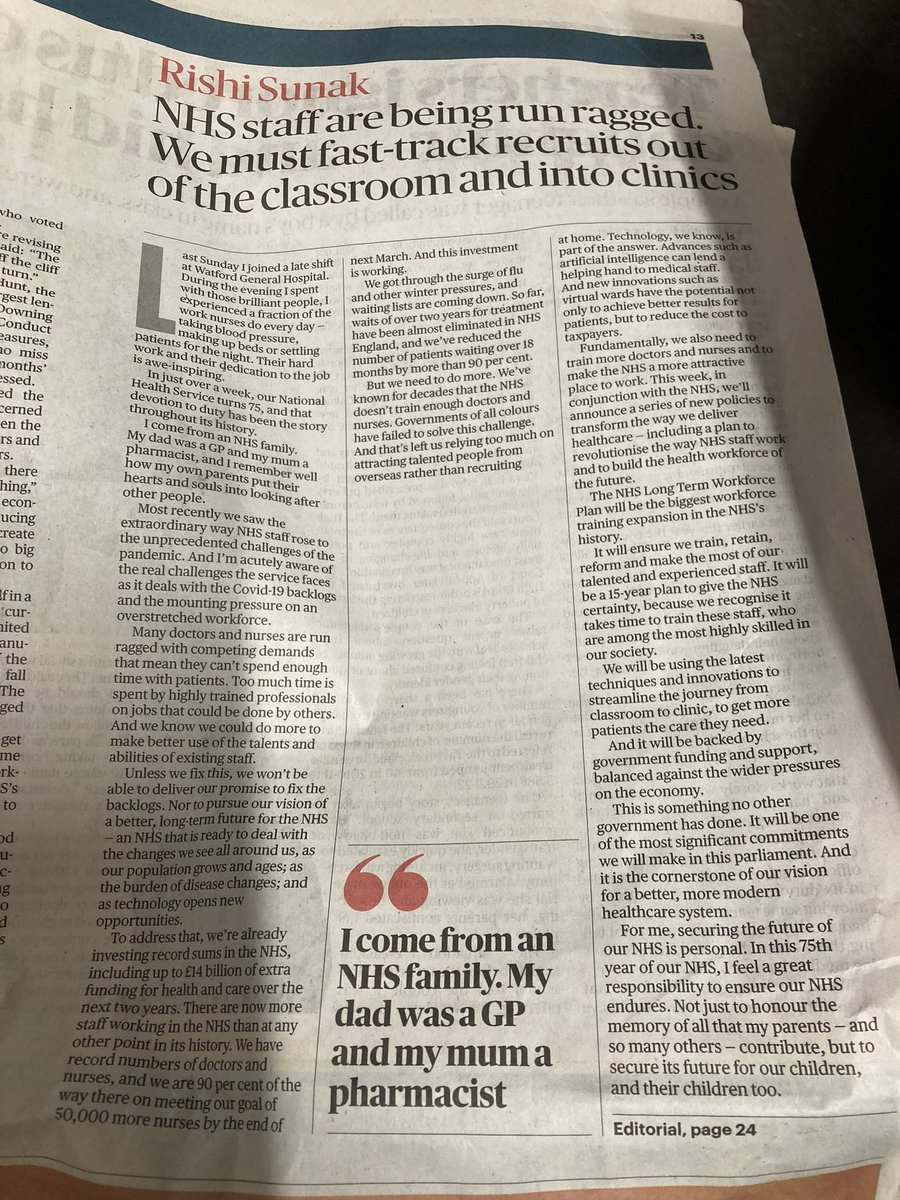 Hard to believe that <a href="/RishiSunak/">Rishi Sunak</a> has so little insight to the safety critical work of registered nurses in the NHS: taking blood pressure, making up beds, settling patients in for the night.🤨😡

<a href="/theRCN/">The RCN</a> <a href="/patcullen9/">Pat Cullen MP</a> so much work still to do to….way beyond pay and conditions 😳