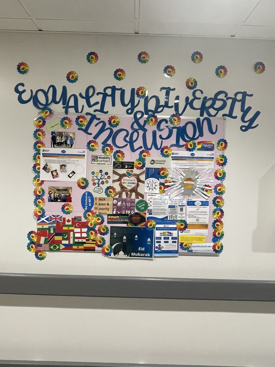 Our equality, diversity and inclusion board by our lovely Sister Sony! Our workforce is diverse and on A1 we like to celebrate and welcome everyone @LizWilson_1 @MrsArdron @rachrobertson01