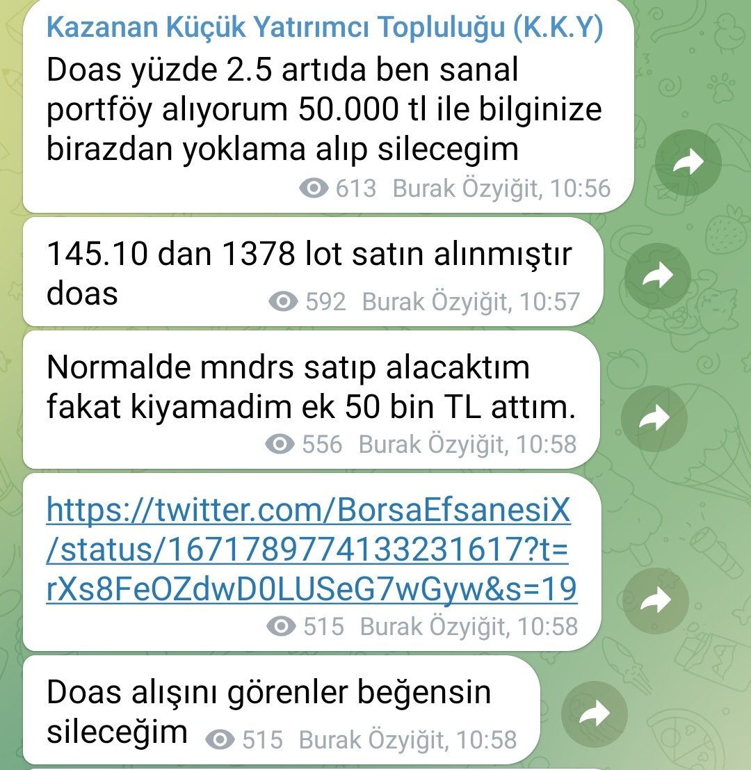 Yoklama 1 

#Doas alışı 145.10 dan verildi lot da detaylıca yazıldı 

#Doas şuan anlik fiyati 158.70 fakat onun hedefi En az 200₺ 

Yeni bir hissem daha var, bu sefer sadece beğenenler ve rt yapanlarla paylasilacak ! 

Yeni hisseden en az %100 kar bekliyorum !