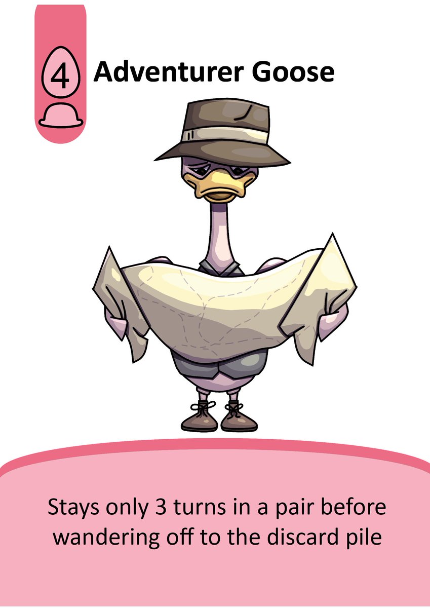 New art Sunday...This goose is worth a lot of points, but he doesn´t stay around for long . Check out the new adventurer goose artwork.

#boardgamegeek #boardgames #boardgameart #tabletopgaming #gamedesign #goose #cartoon #cartoonart #bgg #digitalart