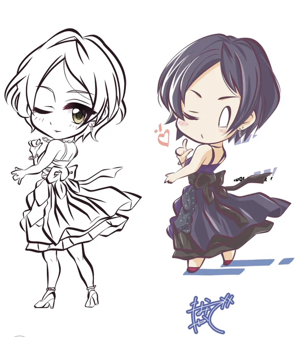 奏ちゃん等身修正終わりぃ('°ω°)ノシ さて次ドレス〜