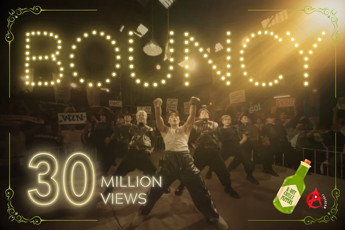 ATYstream's tweet photo. ➺ @ATEEZofficial 'BOUNCY (K-HOT CHILLI PEPPERS)' Official MV has surpassed 30.000.000 views! 🌶️

Congratulations to #ATEEZ &amp; ATINYs!

https://t.co/wqZMHaokFW

—🌸—
#OUTLAW #BOUNCY #ATEEZ_BOUNCY #에이티즈 #エイティーズ https://t.co/Qx3Qa9hpxT